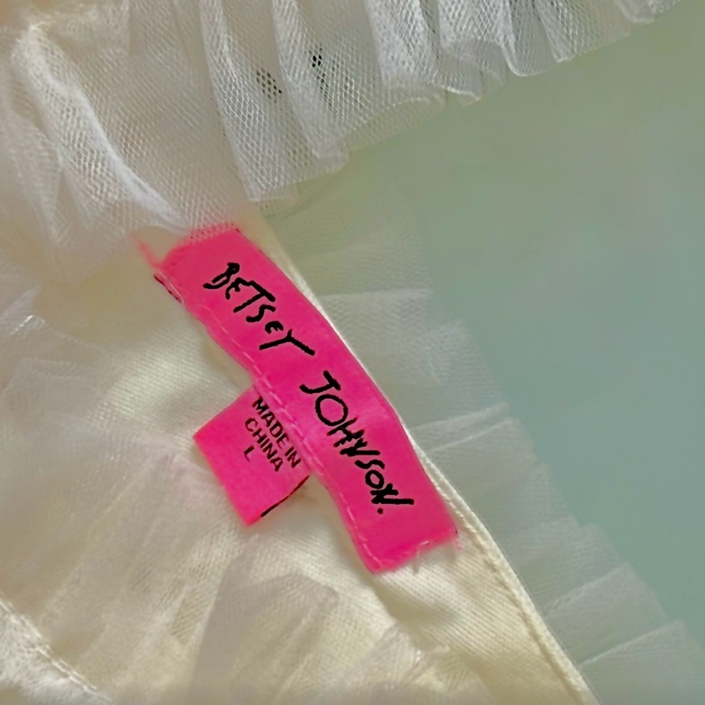 Betsey Johnson Cream Tiered Mini Dress - Picture 8 of 10